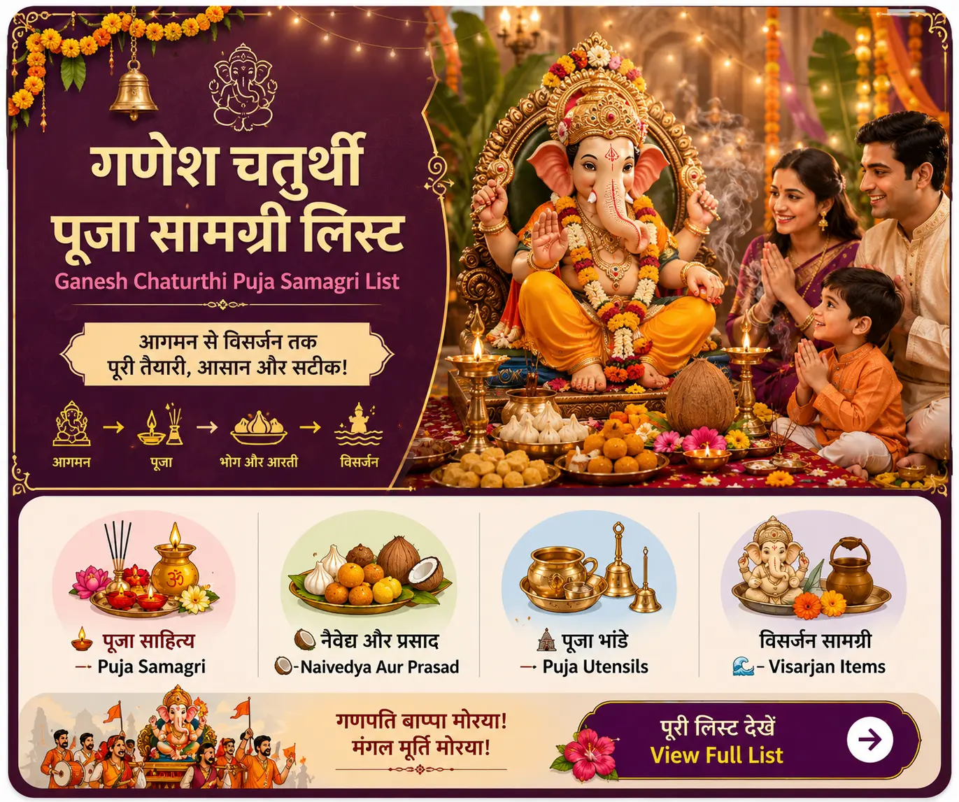 गणेश चतुर्थी पूजा सामग्री