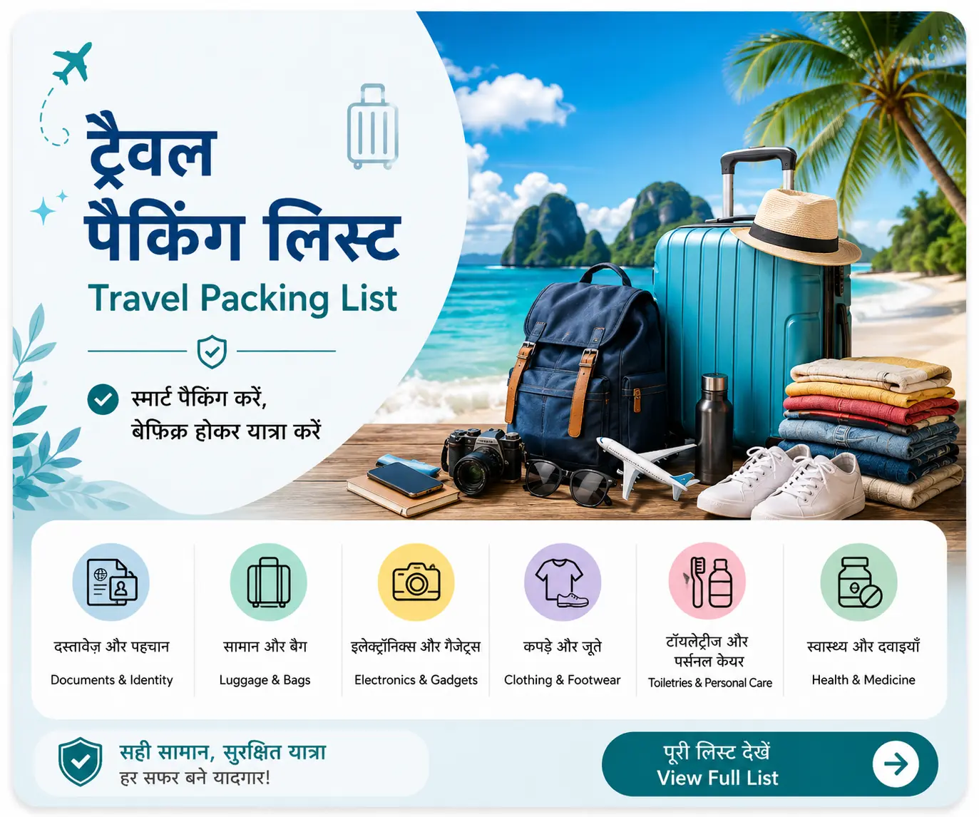 ट्रैवल पैकिंग लिस्ट | Travel Packing List